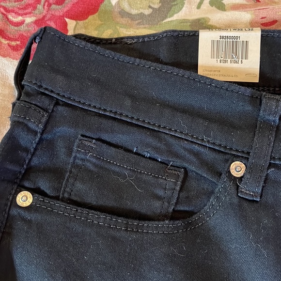 LEVIS Size 14 Long  32"Wx 42"L Dark Black Denim Stretch 5-Pkt MidRise $89 NEW - Picture 12 of 16